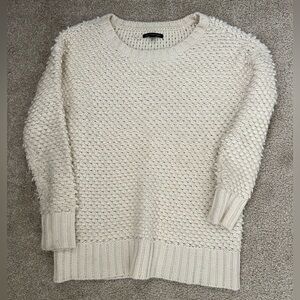 American Eagle Outfitters Cream Cable Knit Crew Sweater